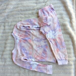 Burt's Bees 2T pink purple tie-dye pajama set
